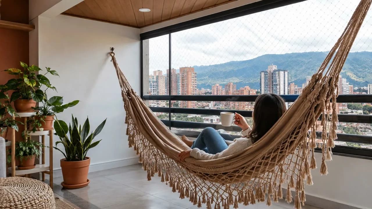 Hamaca colgada con anclajes Mecanipartes